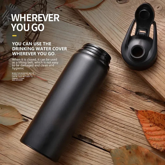 Portable stainless steel water bottle and water bottles brushes